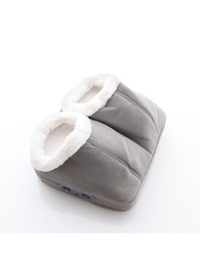Sharper Image Heated Vibrating Foot Massager Gray/White Fabric with AC Adapter
